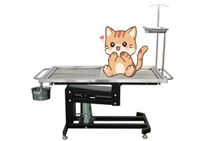Meja Operasi Hidrolik Kompak untuk Hewan Peliharaan - Meja Operasi Hewan dari Baja Anti Karat dengan Pedal Kaki & Jaring Drainase - Product Image 3