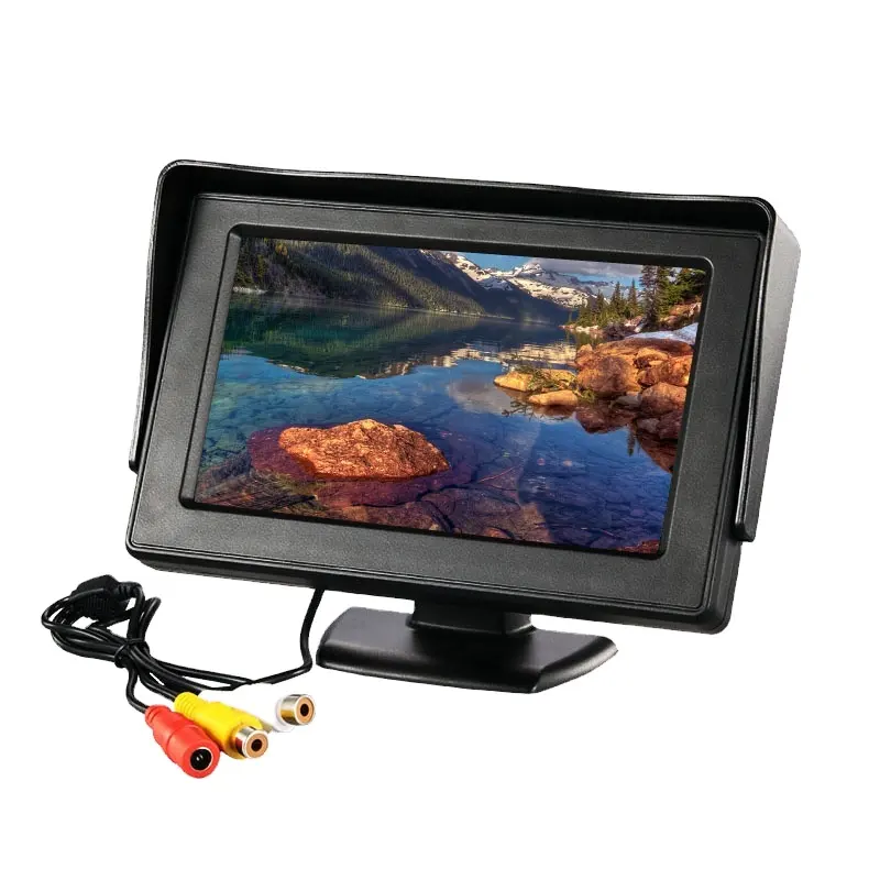 Fábrica Por Atacado Baixo Preço Barato 4.3 Polegada Tft Carro Rear View Monitor Ônibus 2 Monitor De Entrada De Vídeo AV Universal Controle Remoto RGB