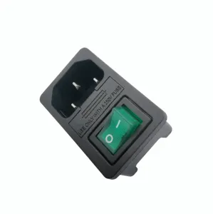 IEC JR-101-1FRS(xx)-04 Electrical Switch Socket AC Power Socket With Switch and insurance Cover