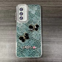 Coque de téléphone de luxe en TPU motif papillon pour Samsung A56 A37 A14 A13 A12 A10 A05 et coque arrière scintillante pour filles pour iPhone 17 16 15 14 13 12 11
