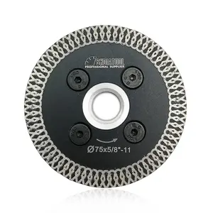 SHDIATOOL 75mm Hot pressed 5/8-11 Turbo Diamond Saw Blade Grinding Disc for Cutting Engraving Granite Marble Stone Concrete