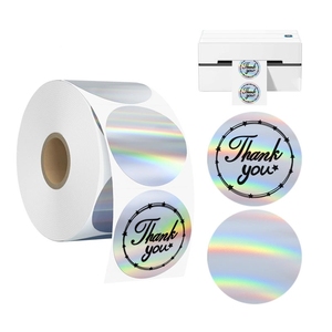 Etiqueta térmica holográfica lisa customizável do laser etiqueta de prata adesiva personalizada para desenhos animados para imprimir - Product Image 1