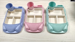Prezzo di fabbrica per bambini in fibra di bambù piatto cibo per uso alimentare creativo separatore per auto Set scatola pranzo cibo - Product Image 5