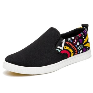 Nuove Scarpe di Tela Stile Pechino Antico, Nere con Graffiti, Slip-on alla Moda per Studenti - Product Image 5
