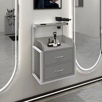 Meuble de salon mural moderne en or, station de coiffure, rangement d'outils, armoire pour salon de coiffure, centre commercial, salon, durable