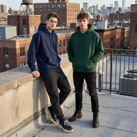 Sweat à capuche streetwear épais coupe oversize et carrée 400 g/m² en coton brossé, service d'impression de logo personnalisé OEM 50 pièces