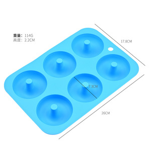 <b>Silicone</b> Donut Mold 6 Cavity Non Stick <b>Baking</b> Tool For Cake Pastry Making - Product Image 1