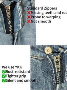 YUANBOFEI Jeans de Alta Calidad para Mujer con 9 Bolsillos, Vaqueros de Pierna Recta y Ancha, Denim Transpirable, Pantalones Casuales y Holgados Estilo <span class=keywords><strong>Y2K</strong></span> - Product Image 6