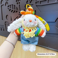 Porte-clés en peluche Lapin à oreilles porte-clés sac à dos souple pendentif cadeau de mariage pour Couples-breloques de sac en gros et accessoires de lanière