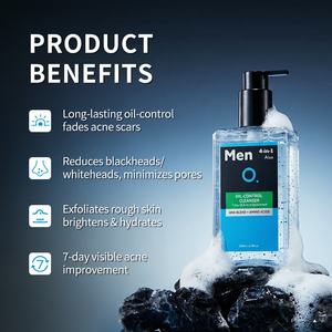 Nettoyant pour peau grasse pour hommes Acide aminé AHA Acide salicylique Contrôle de l'huile Acné Atténuation des cicatrices Rétrécissement des pores Hydratant Nettoyant facial - Product Image 4