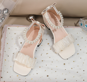 Nouvelles sandales d'été pour enfants avec semelle antidérapante confortable, chaussures blanches de plage pour filles, style féerique, sandales pour les âges 6-12 ans - Product Image 4