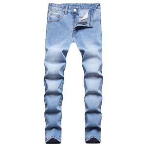 Custom Men's Fashion Black Denim Breathable Slim Fit Jeans Cross-pants High Quality OEM Mid Waist Unbranded <b>Hip</b> Hop Solid Washed - Product Image 2