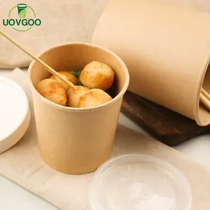 Basso prezzo personalizzato stampato zuppa di carta/noodle ciotola di carta artigianale ciotola con coperchio di carta