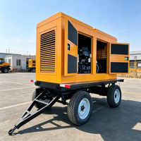 Générateur diesel silencieux monté sur remorque, triphasé 380V 400V, refroidi par eau, groupe électrogène industriel avec multiprises de protection