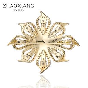 เครื่องประดับแฟชั่นคุณภาพสูงวินเทจเข็มกลัดทองออสเตรียคริสตัลเลียนแบบมุกเข็มกลัดดอกไม้อุปกรณ์จัดงานแต่งงาน - Product Image 3