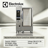 Four combiné électrique professionnel 20 GN 2/1 avec écran tactile, cuiseur vapeur intégré et chaudière 11,1 kW pour cuisine centralisée, hôtellerie et restauration