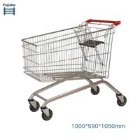 chariot de magasin en acier de poussée de main de 4roues pliant chariot de chariot à provisions chariot de marché de supermarché