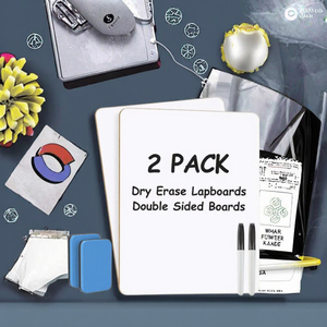 Lot de 2 tableaux blancs magnétiques <span class=keywords><strong>double</strong></span> <span class=keywords><strong>face</strong></span> effaçables à sec portables pour étudiants - Product Image 3