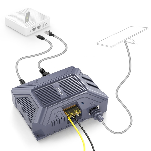 EDUP Patented Starlink-Compatible 200W 5 in 1 GigE PoE Injector Starlink V3 Kit Dishy Cable for Starlink Gen 3