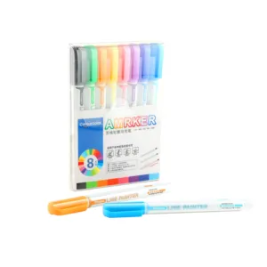 Marcadores de arte com caneta de contorno colorido de duas linhas para estudantes e crianças para desenho criativo e desenho