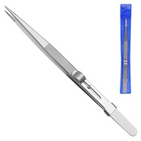 Pince à épiler en acier inoxydable FHL9745 pour clips d'aquarium réparation de téléphone portable nid d'oiseau greffe de cheveux de pêche-courbe et droite