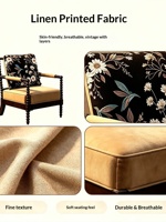 Fauteuil individuel vintage de style français, design Mid-century, avec dossier perlé et housse amovible, pour salon et balcon, en bois massif
