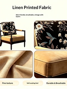 <span class=keywords><strong>Fauteuil</strong></span> individuel vintage de style français, design Mid-century, avec dossier perlé et housse amovible, pour salon et balcon, en bois massif - Product Image 3