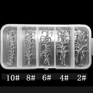 Ushazer 50 pz/set amo da pesca in acciaio ad alto tenore di carbonio amo spinato <span class=keywords><strong>2</strong></span> #4 #6 #8 #10 # ami alti per esche da pesca pesce gatto esca - Product Image 6