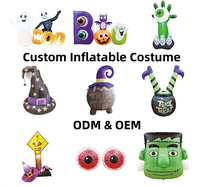 Costume gonflable effrayant personnalisé de citrouille de sorcière pour la décoration de la maison, hôtel, activités promotionnelles, événements