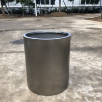 Vente en gros lot de pots de fleurs pour jardin jardinières rondes en acier inoxydable avec support intérieur en métal pour décoration et ornements