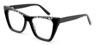 UAN UAI Nuevo Estilo de Moda: Monturas Ópticas de Acetato de Alta Calidad para Mujer con Diseño de Ojo de Gato Grande, Montura Óptica de Acetato Grueso