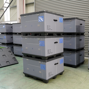 Caja <span class=keywords><strong>de</strong></span> Plástico Plegable y Apilable para Paletización, con Tapa Corrugada, Reciclable, para Almacenamiento a Granel en Almacenes - Product Image 2