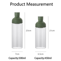 Bouteille d'eau en verre borosilicate style bouteille de vin avec infuseur à thé en silicone amovible et couvercle anti-fuite pour café infusé à froid