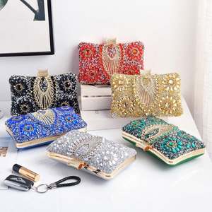 Bolsos de Mano de Cristal para Fiesta de Bodas, Bolso de Mano de Metal con Pedrería, Bolso de Mano Elegante para Mujer, Bolso de Aleación con Forma de Cesta, Bolso de Perlas - Product Image 5