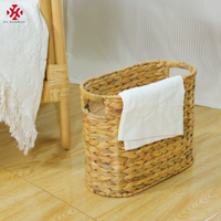 XH porte-revues tissé à la main sous étagère armoire jonc de mer osier rotin tissé à la main blanchisserie eau jacinthe paniers de rangement