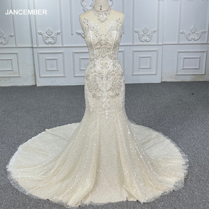 Robes de mariée élégantes en dentelle sirène sans manches pour femmes Jancember 6506 - Product Image 1