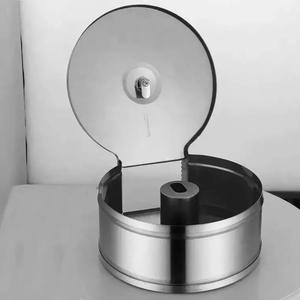 Distributeur de papier hygiénique rond noir en acier inoxydable de qualité Godd Porte-boîte à mouchoirs en papier - Product Image 3