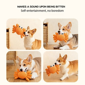 Nouveau jouet en <span class=keywords><strong>peluche</strong></span> pour animaux de compagnie, résistant aux morsures, couineur, en forme de tortue, crabe, étoile de mer, avec corde, pour chiens, animaux marins et animaux transfrontaliers - Product Image 4