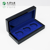 Boîte en bois laquée MDF noire brillante de luxe personnalisée pour parfum et bijoux, boîte cadeau en bois