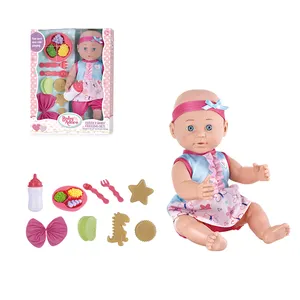 High quality hot selling 14 inch soft vinyl baby doll for girl big set kids toys and accessories