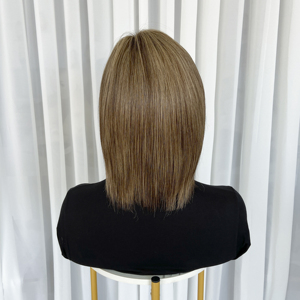 Perruques de luxe en cheveux humains vierges coupés longs, prêtes à l'emploi, pour femmes blanches, avec mèches blondes, sans colle, en dentelle, densité 150%, <span class=keywords><strong>coupe</strong></span> bob, cheveux à cuticules intactes - Product Image 4