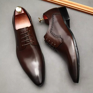 Chaussures Oxford pour hommes en cuir véritable imperméable, fabriquées à la main, pour mariage, formelles, décontractées, avec semelle en caoutchouc antidérapante EVERGREEN - Product Image 2