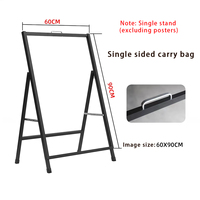 Stand Poster Lipat Logam A-Frame Heavy Duty 24 X 36 Inci, Dapat Disesuaikan, Perakitan Mudah, Modern, Portabel, Display Lantai