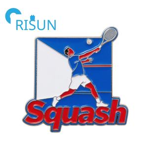 Factory Metal Squash Ball Enamel Brooch Lapel Pin Squash Rackets Pins Custom Logo Racquetball Squash Sports Enamel Pin Badge - Product Image 6