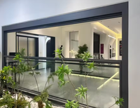 Ventana Elevadora Inteligente con Control Remoto Eléctrico VOBO, Doble Acristalamiento, Deslizamiento Vertical, Acero Inoxidable, Rellena de Gas Argón, Moderna