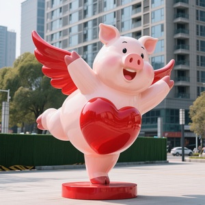 Sculpture d'art en fibre de verre grande taille CS065, thème chat de dessin animé, résistante à l'eau et au soleil, longue durée, pour parcs à thème et statues de repères urbains - Product Image 4