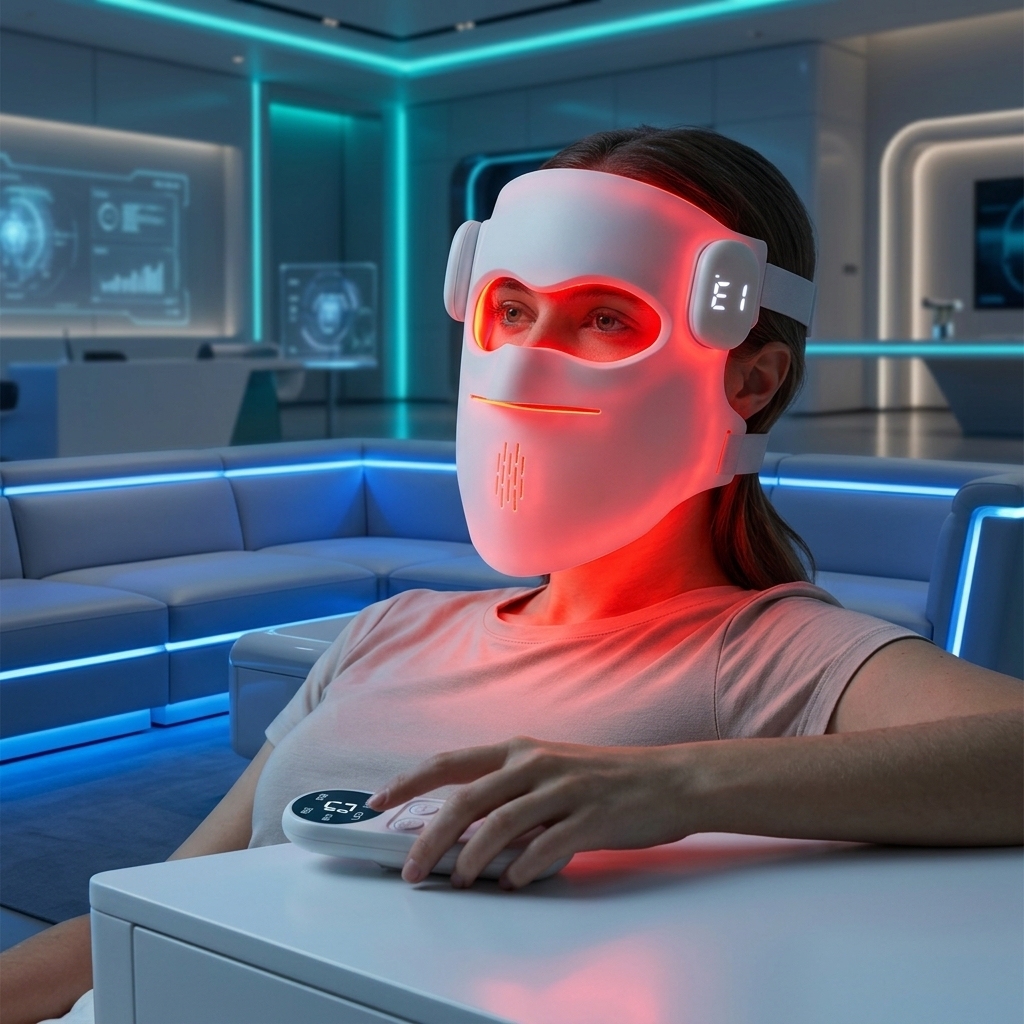 EYCO 3D Wireless LED Face & Neck Mask with 72LEDs 850nm Red Light Photon Therapy for Home Use