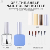 Flacon vide en verre de 10 ml pour vernis à ongles, gel UV, anti-fuite, avec bouchon à vis argenté et pinceau – Vente directe usine, produit populaire