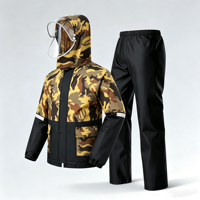 Combinaison imperméable en tissu tricoté PVC deux pièces pour hommes, imperméable avec bande réfléchissante pour motocycliste, livraison