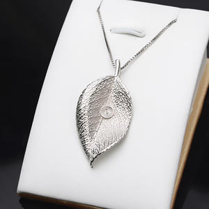 Colgante Femenino de Plata S925 y Hoja de Oro con 7-8 Perlas, Accesorios de Joyería DIY, Bandeja Vacía, Dijes de Perlas Modernos 853 - Product Image 4